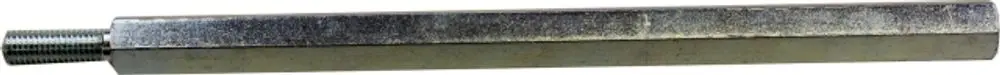 Sechskante Distanzhülse aus Metall mit einem Gewinde an einem Ende. Das Produkt ist für Anwendungen in Verbindung mit Wolf Geräten geeignet.